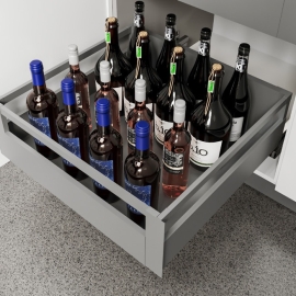 Tủ đồ khô 1 tầng thành thấp 105mm ngăn kéo độc lập màu ghi EKL23160–Eurogold