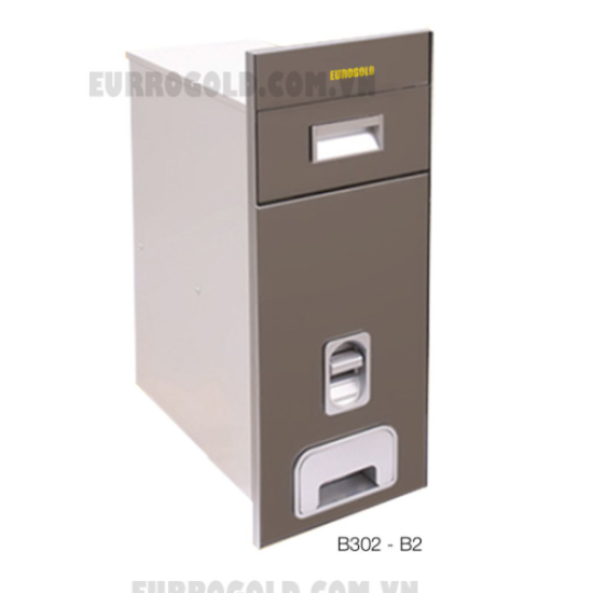 THÙNG GẠO MẶT GƯƠNG NÚT NHẤN EUROGOLD B302