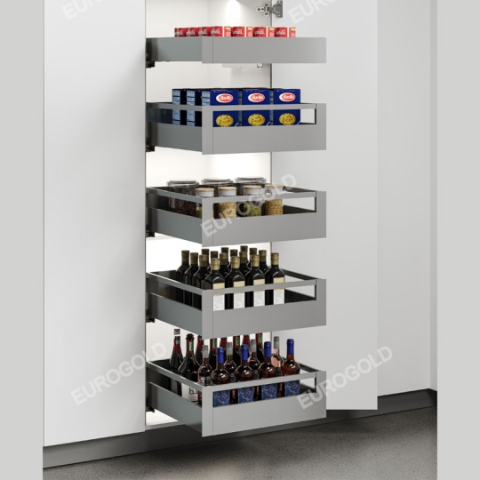 Tủ đồ khô 5 tầng ngăn kéo độc lập màu ghi EKL25560– Eurogold