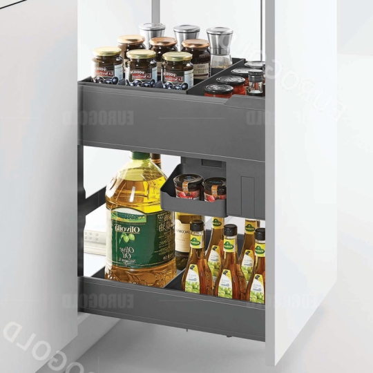 Giá gia vị chai lọ nhôm cao cấp màu ghi đậm EMG5530 – Eurogold